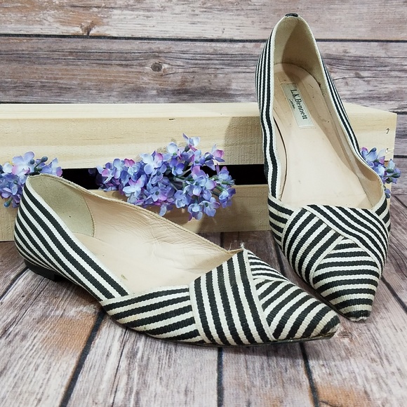 L.K. Bennett Shoes - L K Bennett 39.5 39 1/2 Striped Pointy Flats Shoes
